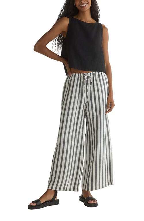 Bella Dahl Drawstring Linen Blend Ankle Wide Leg Pants