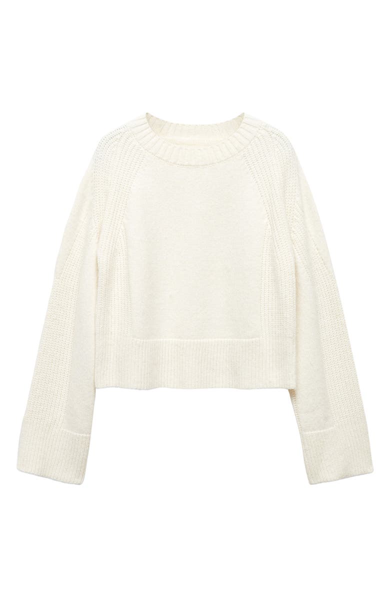MANGO Rib Sleeve Sweater, Alternate, color, 