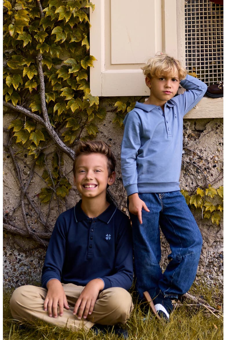 Embroidered Clover Collection - Boys Polo, Alternate, color, Navy Blue