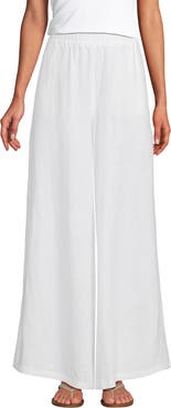 Lands' End Linen High Rise Palazzo Pants