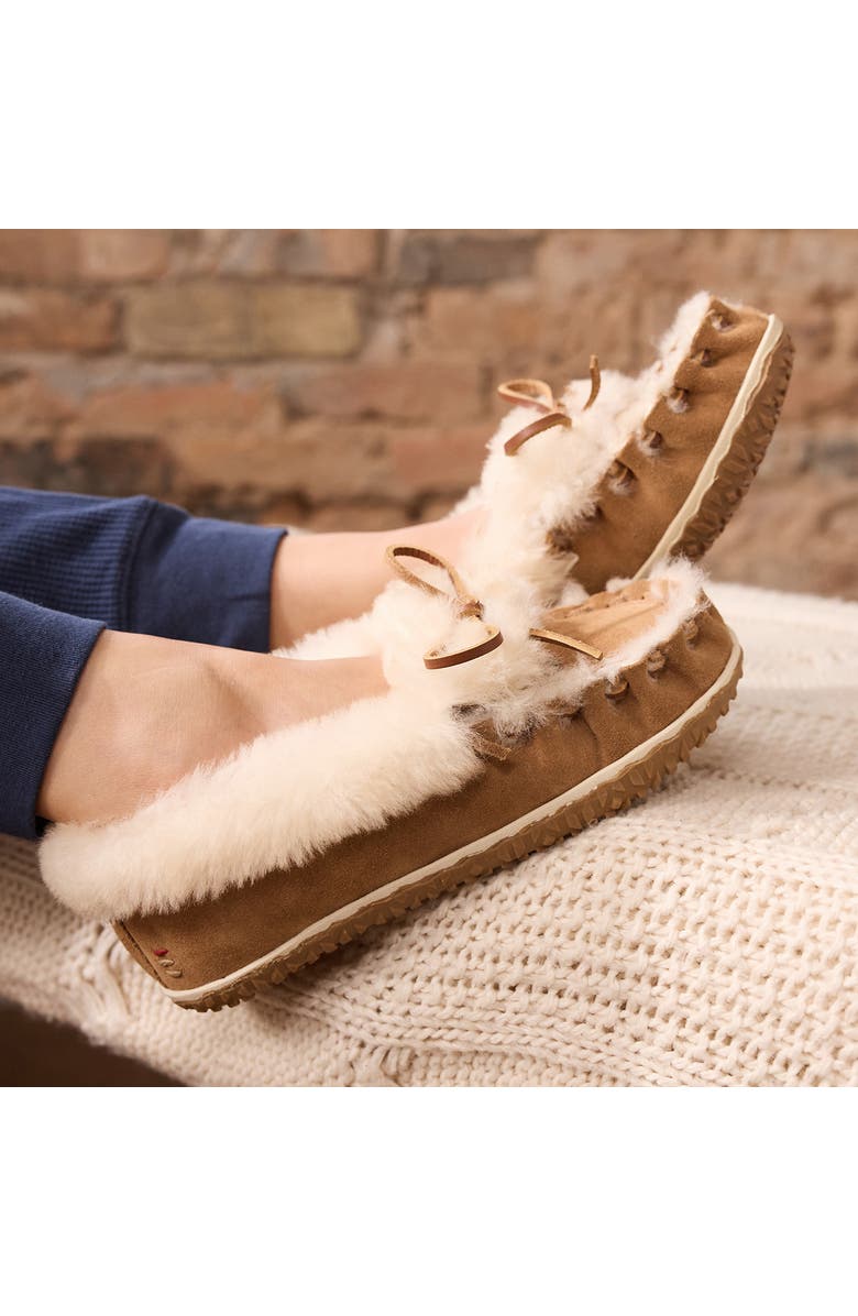 Minnetonka Ultimate Genuine Shearling Slipper, Alternate, color, Tan