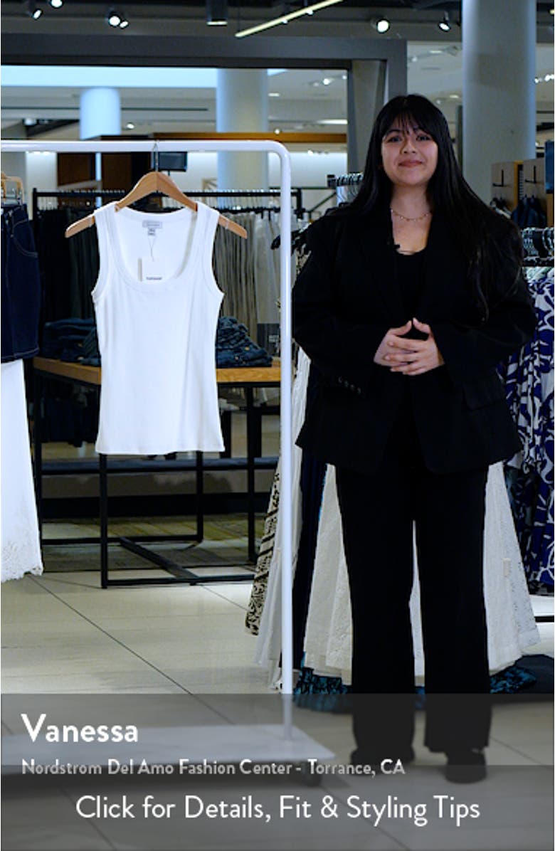 Scoop Neck Stretch Cotton Rib Tank, sales video thumbnail