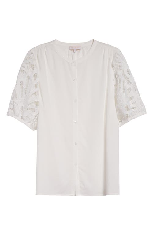 RAMY BROOK RAMY BROOK GIA LACE SLEEVE BUTTON-UP TOP 