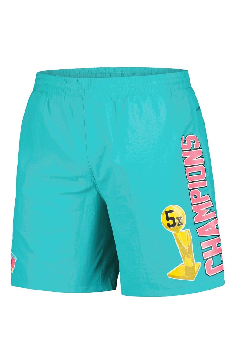 Mitchell & Ness Men's Mitchell & Ness Teal San Antonio Spurs 5x Champions Heritage Shorts, Alternate, color, 