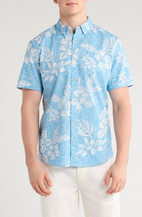 Pua Tapa Tailored Fit Short Sleeve Button-Down Shirt