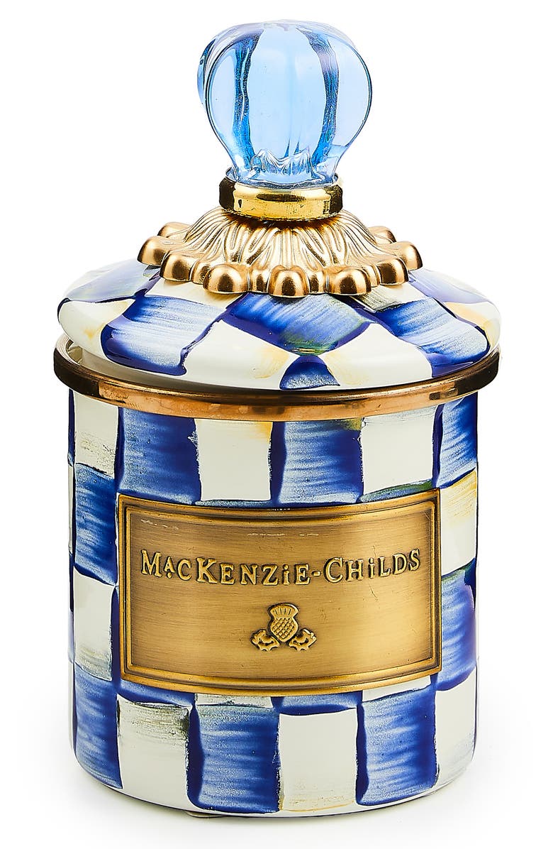 MACKENZIE CHILDS Royal Check Enameled Steel Canister, Main, color, 