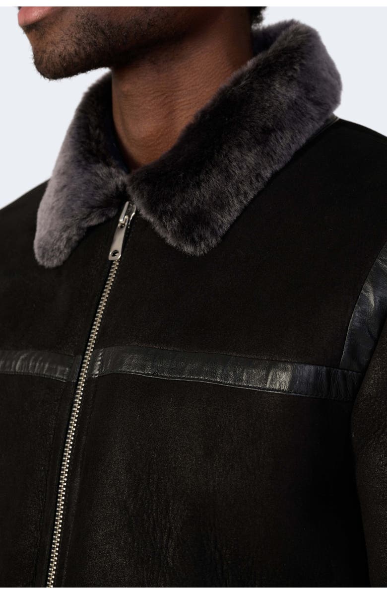 Furniq UK Hugh Shearling Jacket, Alternate, color, Black