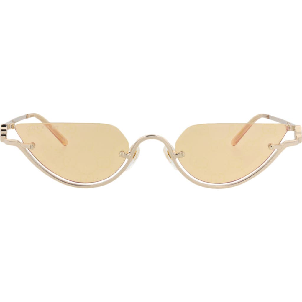 Gucci 53mm Half Frame Metal Sunglasses In Gold Gold Yellow