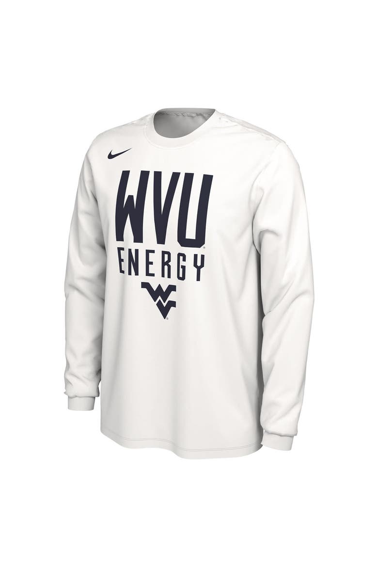 Unisex Nike  White West Virginia Mountaineers 2024 On-Court Bench Energy Long Sleeve T-Shirt, Alternate, color, White