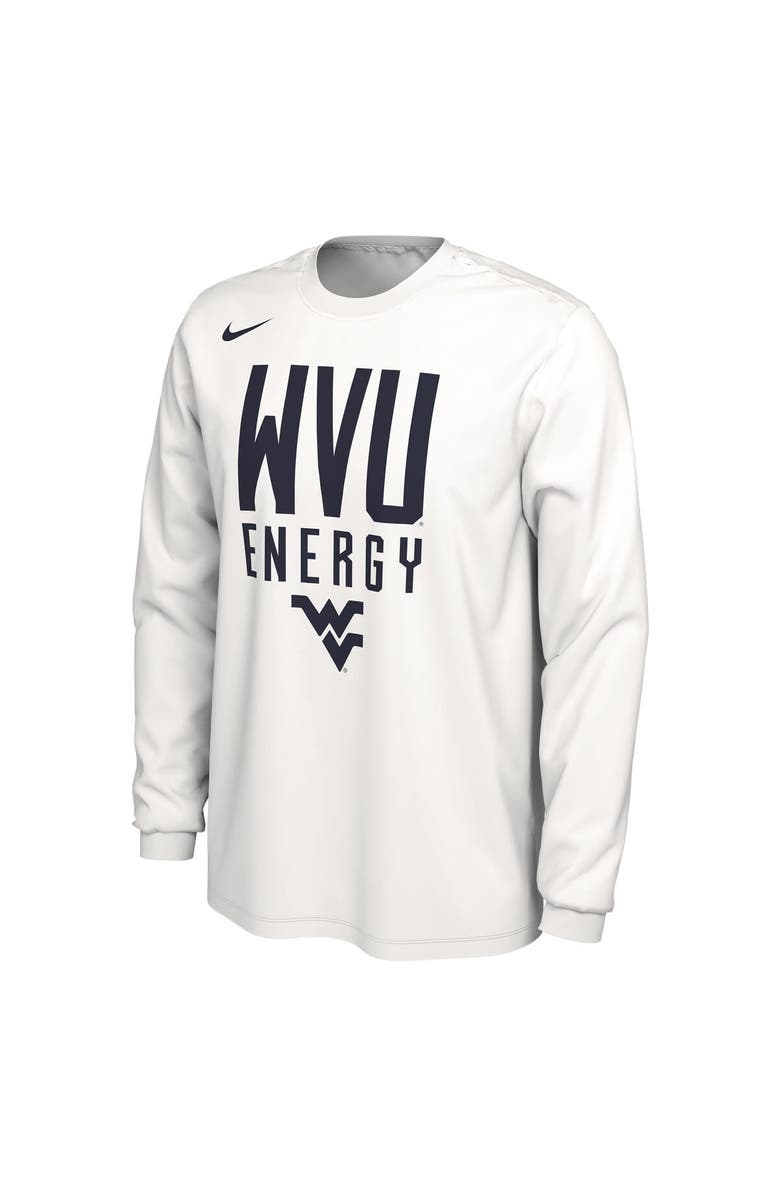 Nike Unisex Nike  White West Virginia Mountaineers 2024 On-Court Bench Energy Long Sleeve T-Shirt, Alternate, color, 