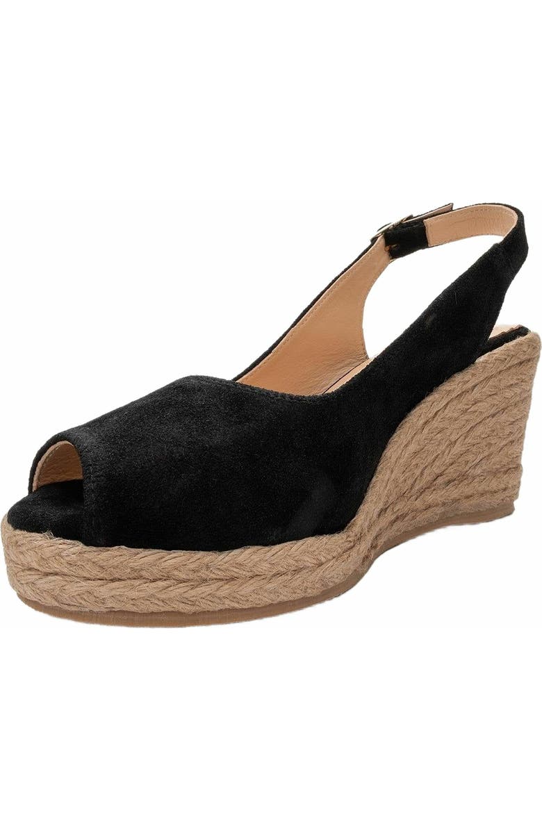 Forever & Always Shoes Ryan Leather Espadrilles, Alternate, color, Black Suede Leather