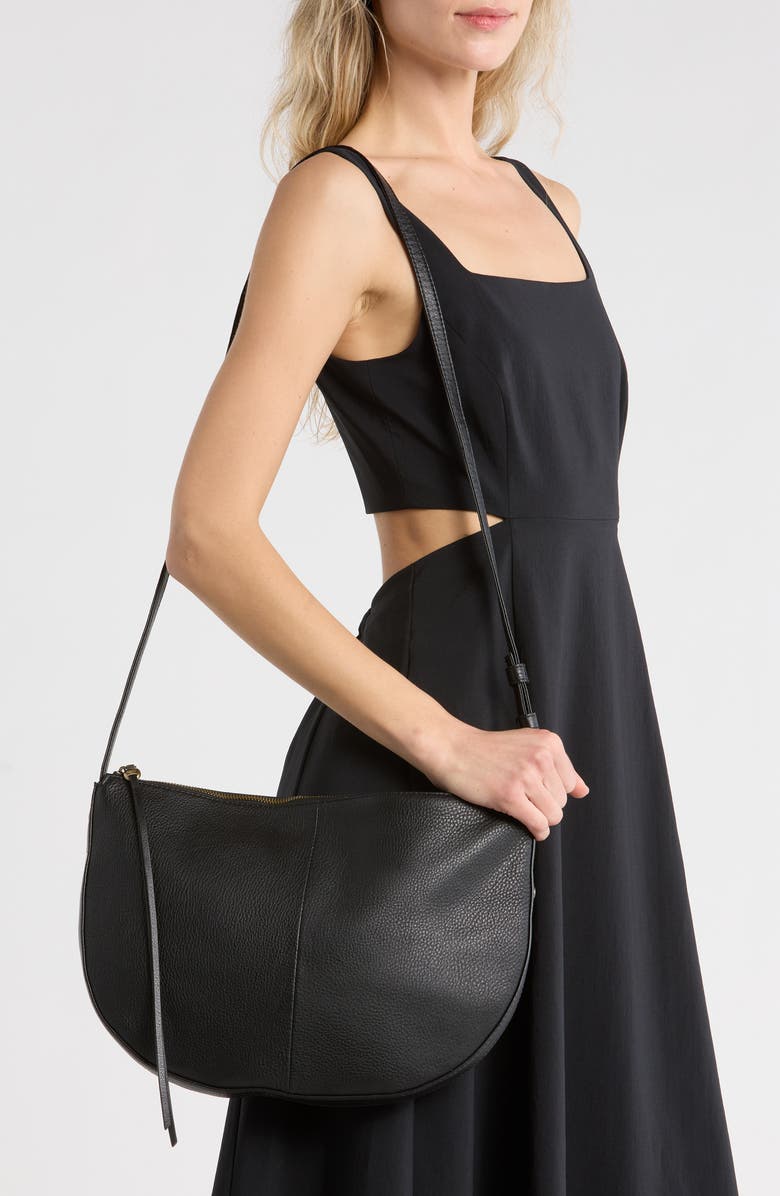 HOBO Cosmo Leather Shoulder Bag, Alternate, color, Black