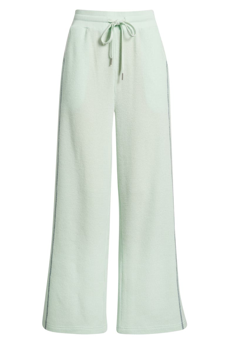 Contrast Stitch Waffle Knit Lounge Pants, Alternate, color, MINT