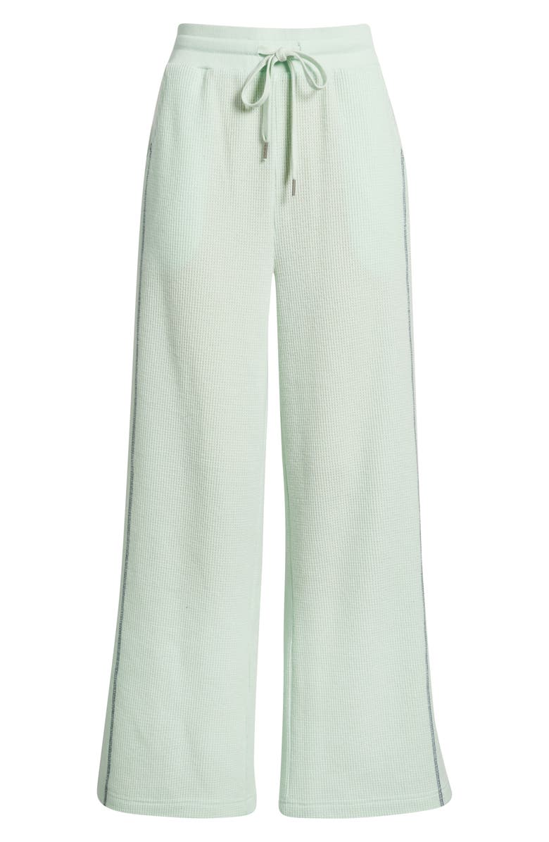 CITY BLUES Contrast Stitch Waffle Knit Lounge Pants, Alternate, color, Mint