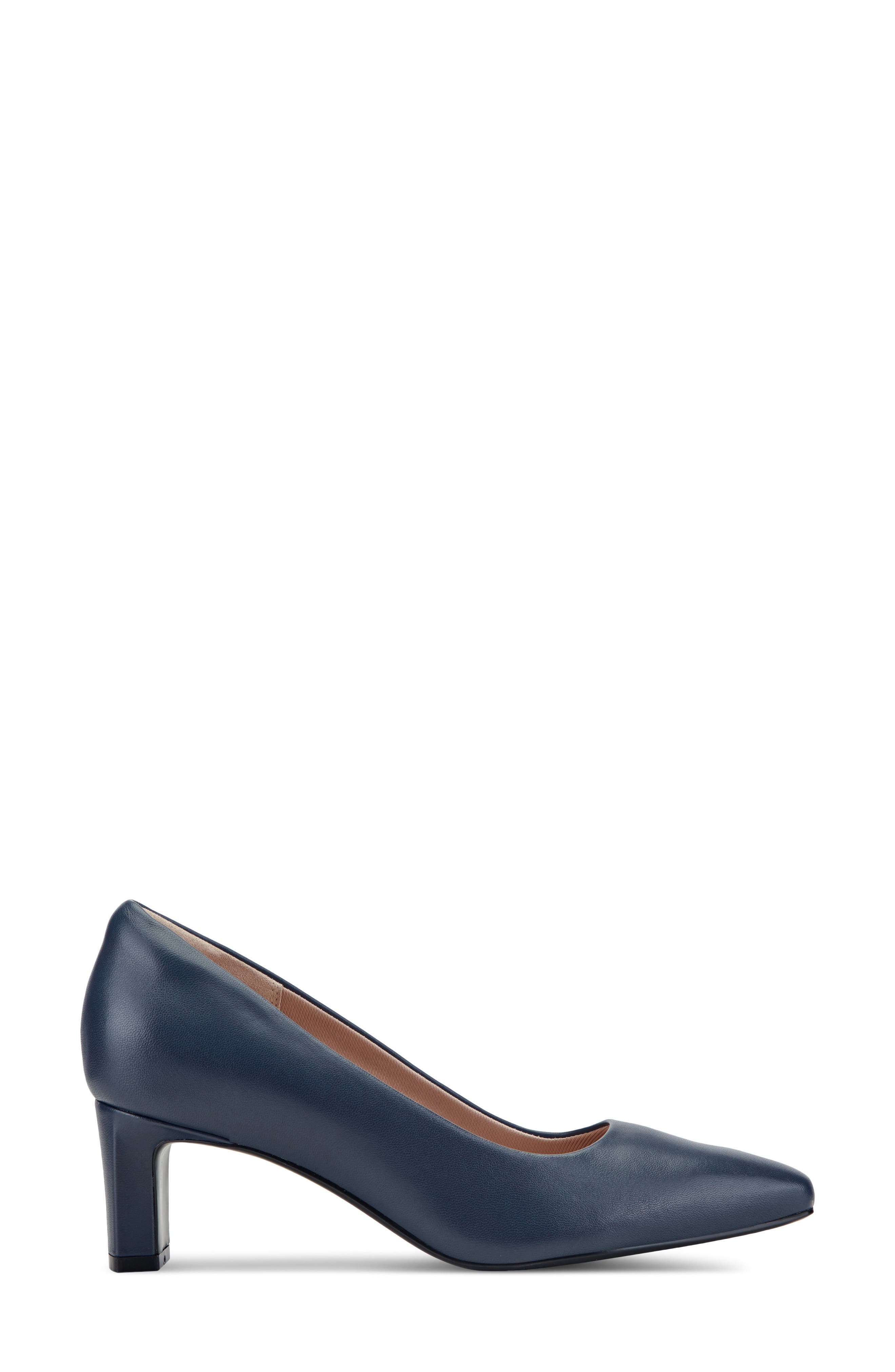 Merida Almond Toe Pump, Alternate, color, DARK BLUE LEATHER