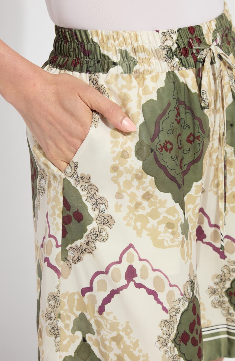 Lysse Adhara Satin Drawstring Shorts, Alternate, color, Green Print