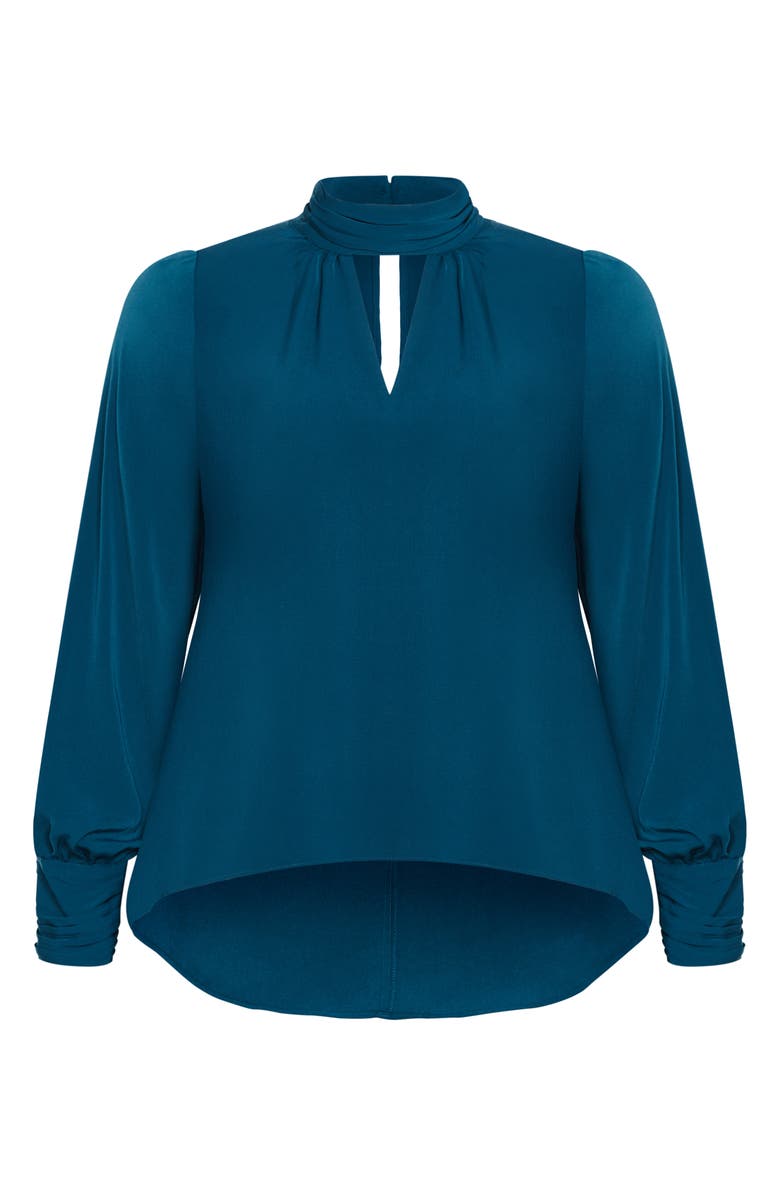 City Chic Miranda Cutout Top, Alternate, color, Poseidon