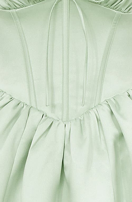 House Of Cb Emmeliette Satin Minidress In Pistachio