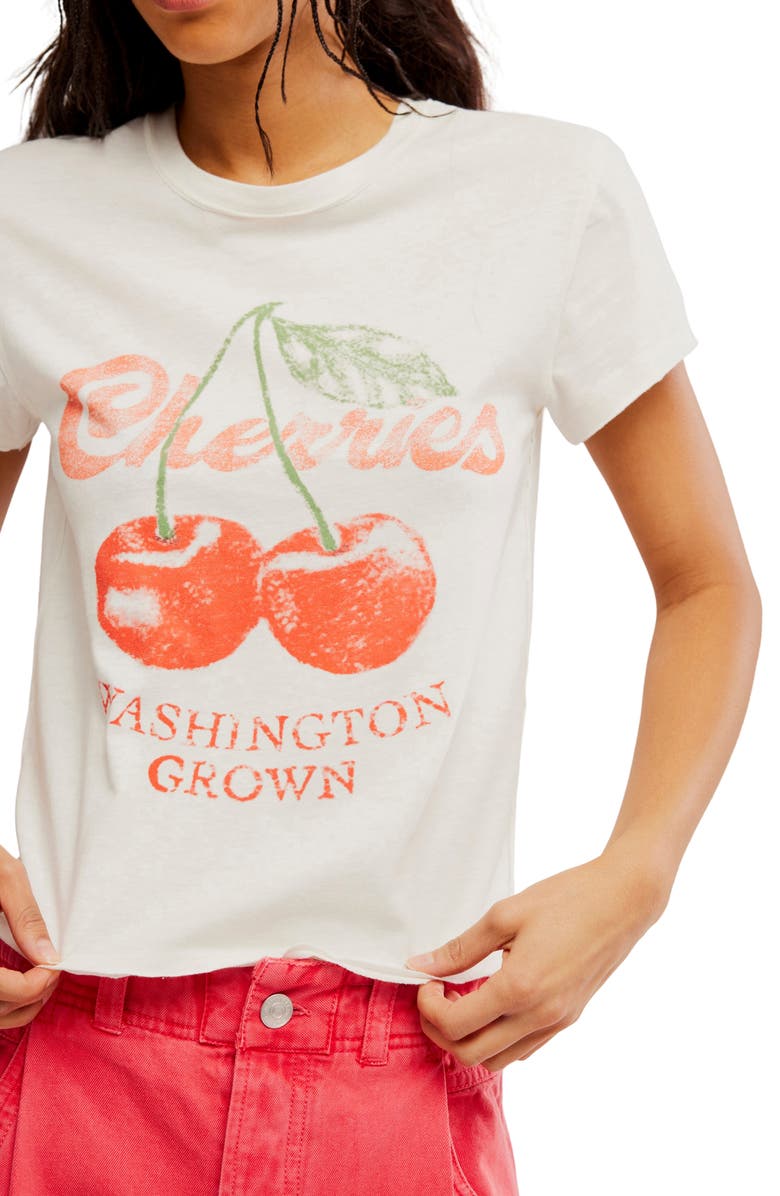 Free People Nova Organic Cotton Blend Graphic T-Shirt, Alternate, color, Cherry Combo