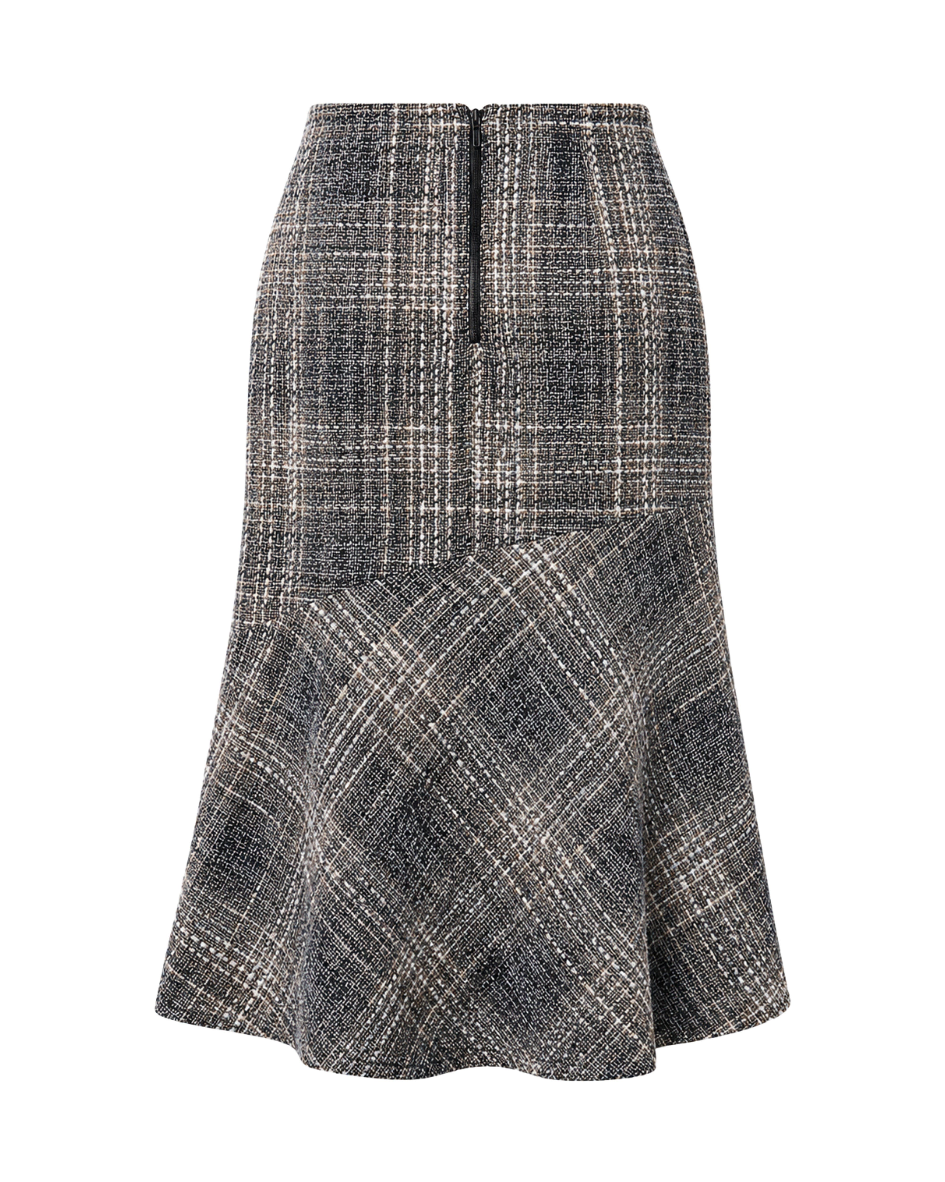 Hera Fluted Tweed Midi Skirt thumbnail 6