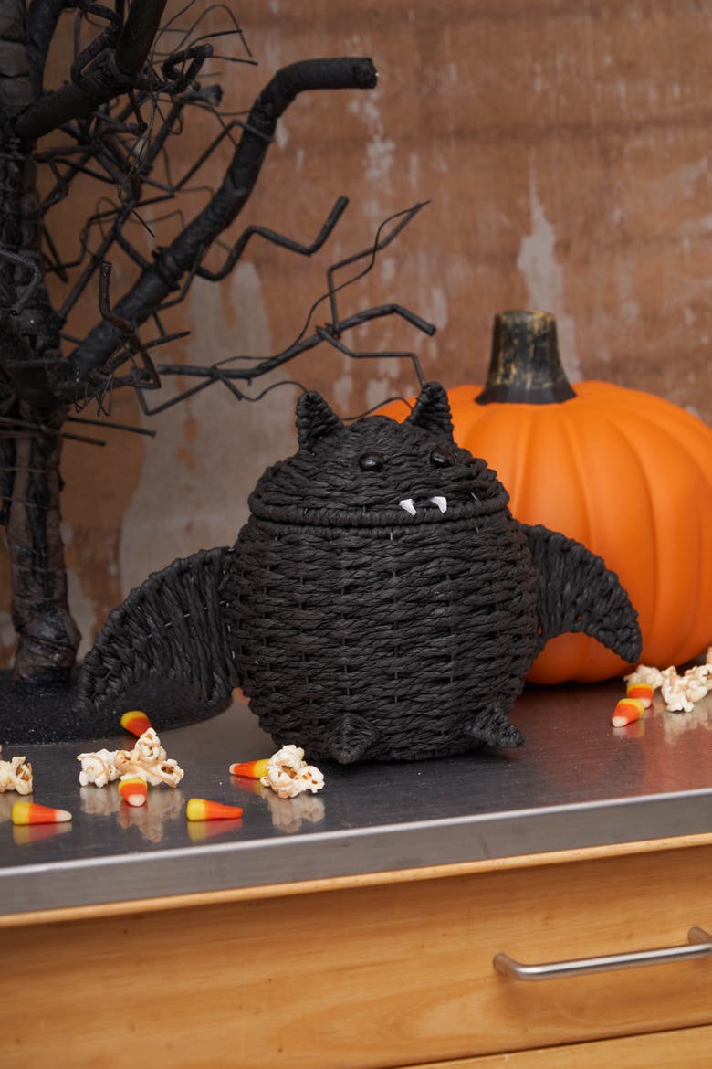 Handwoven Halloween Baskets, Alternate, color, Black