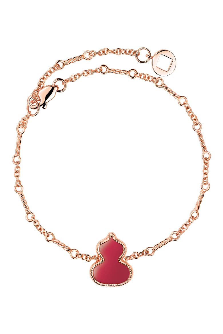 Wulu Agate Station Bracelet, Main, color, ROSE GOLD