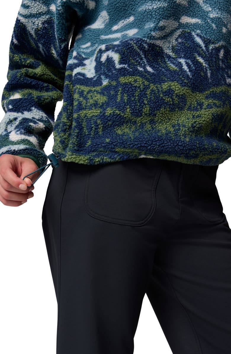 Columbia Helvetia II Print Crop Fleece Pullover, Alternate, color, Everblue Sisters Rain Forest