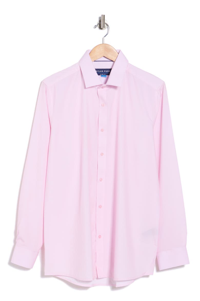 Slim Fit Perfect Stretch Long Sleeve Button Down Shirt, Main, color, PINK