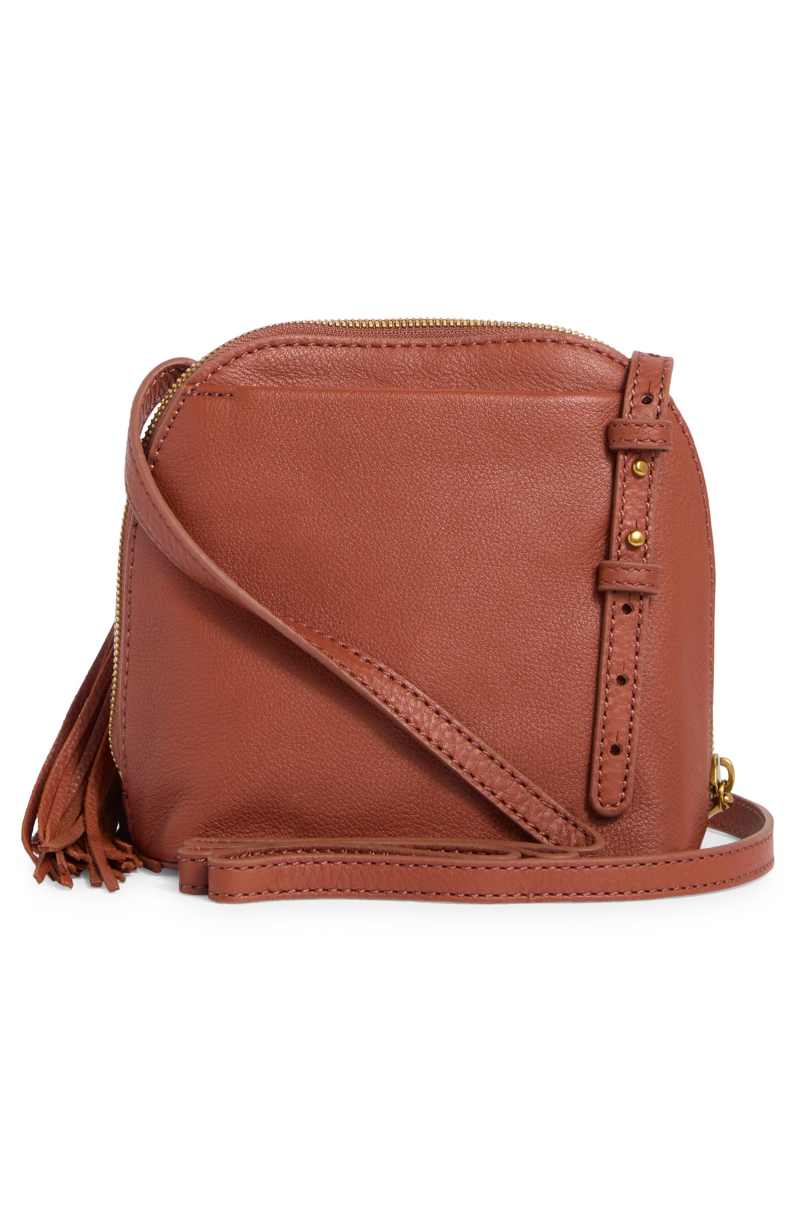 HOBO Nash Calfskin Leather Crossbody Bag, Alternate, color, Rust