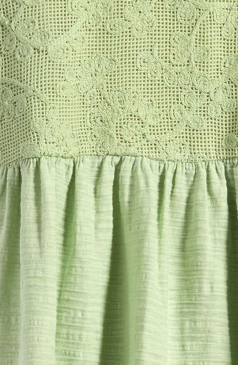 NEXT Kids' French Lace Tiered Stretch Cotton Party Dress, Alternate, color, Green