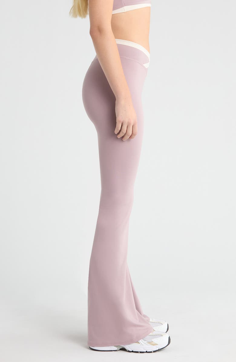 PacSun Contrast Crossover Flare Leggings, Alternate, color, Quail