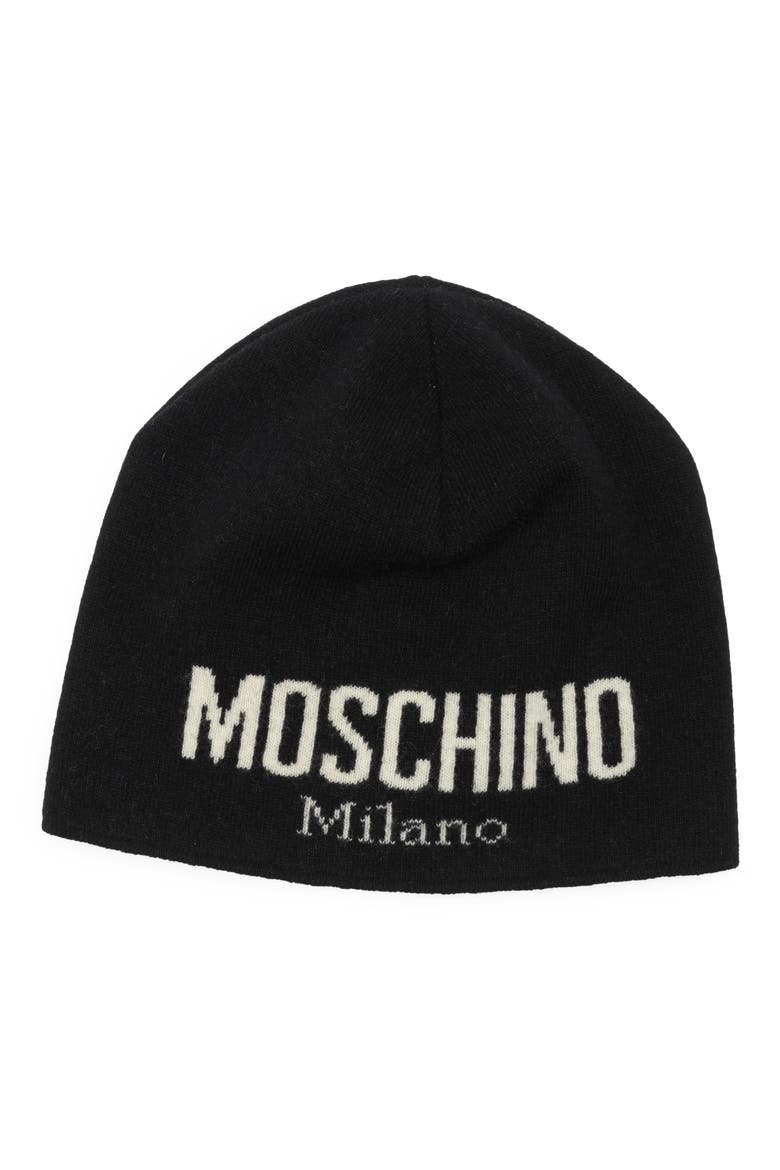 Wool Blend Beanie, Main, color, BLACK