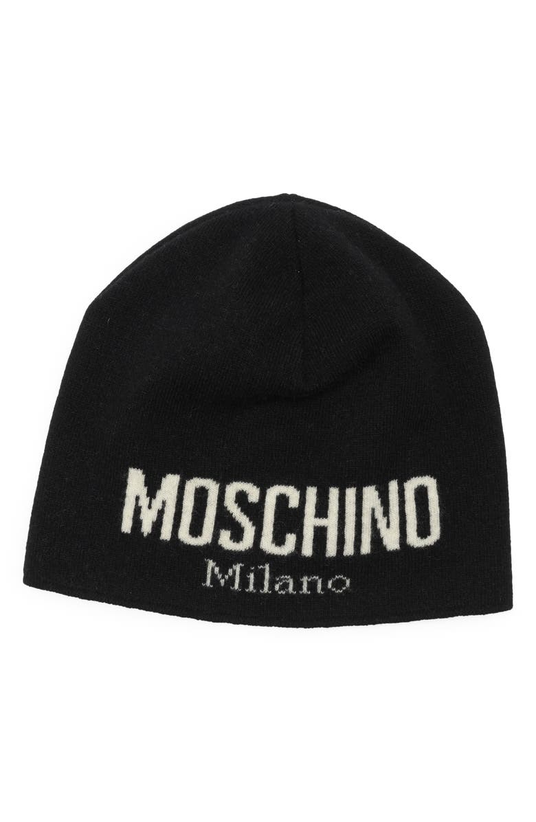 Moschino Wool Blend Beanie, Main, color, 