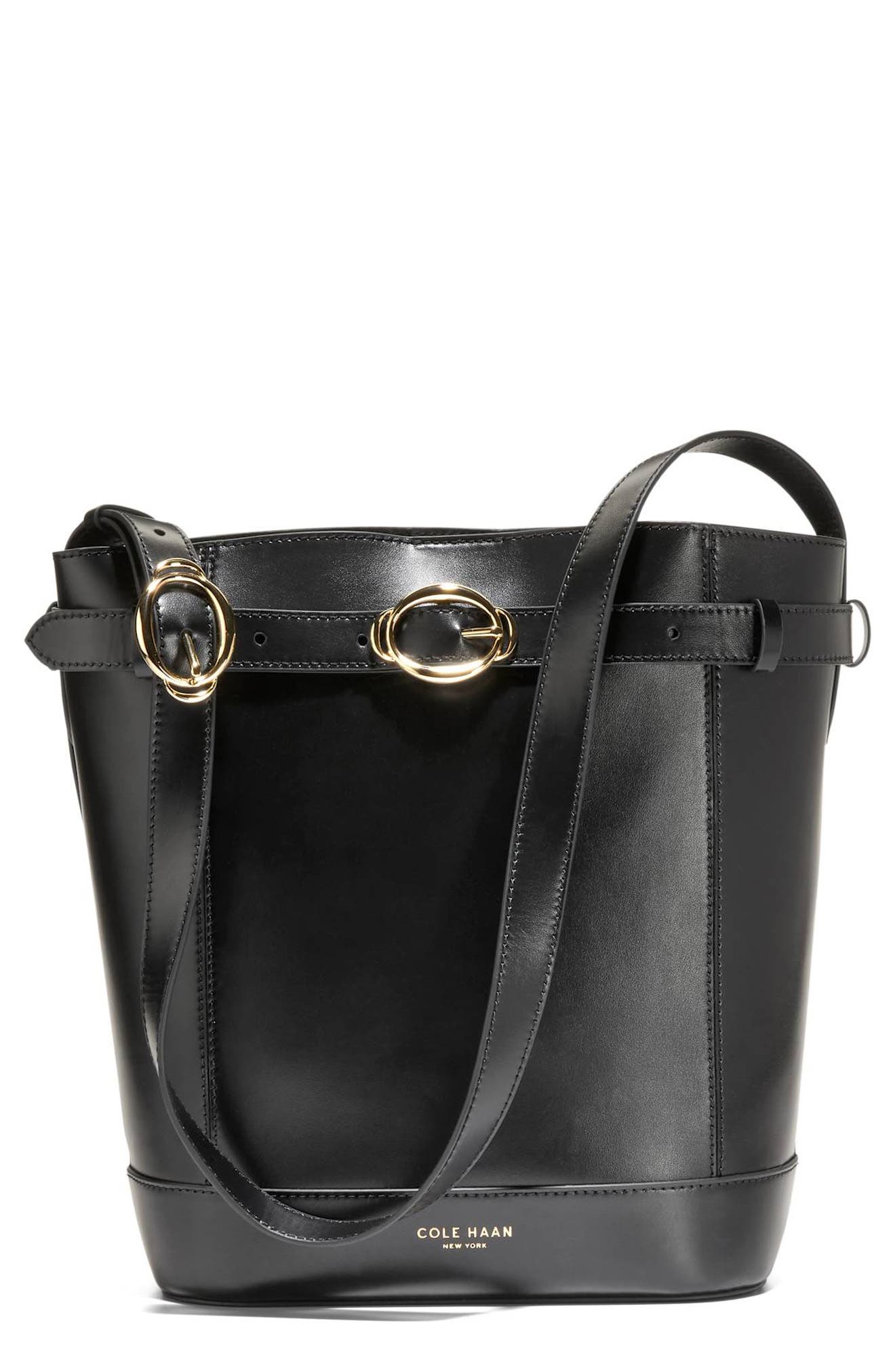 Cole Haan Alexandria Leather Bucket Bag, Main, color, 