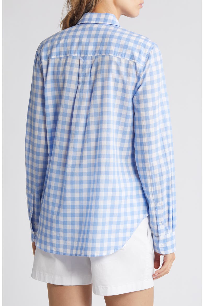 Gingham Cotton Voile Button-Up Shirt, Alternate, color, BLUE CORNFLOWER RAY GINGHAM