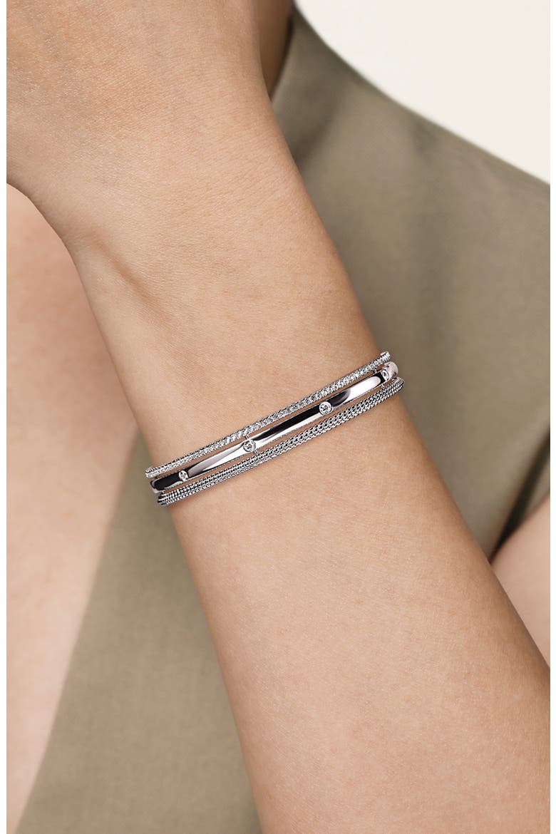 Bujukan White Sapphire Multi Row Cuff Bracelet, Main, color, STERLING SILVER