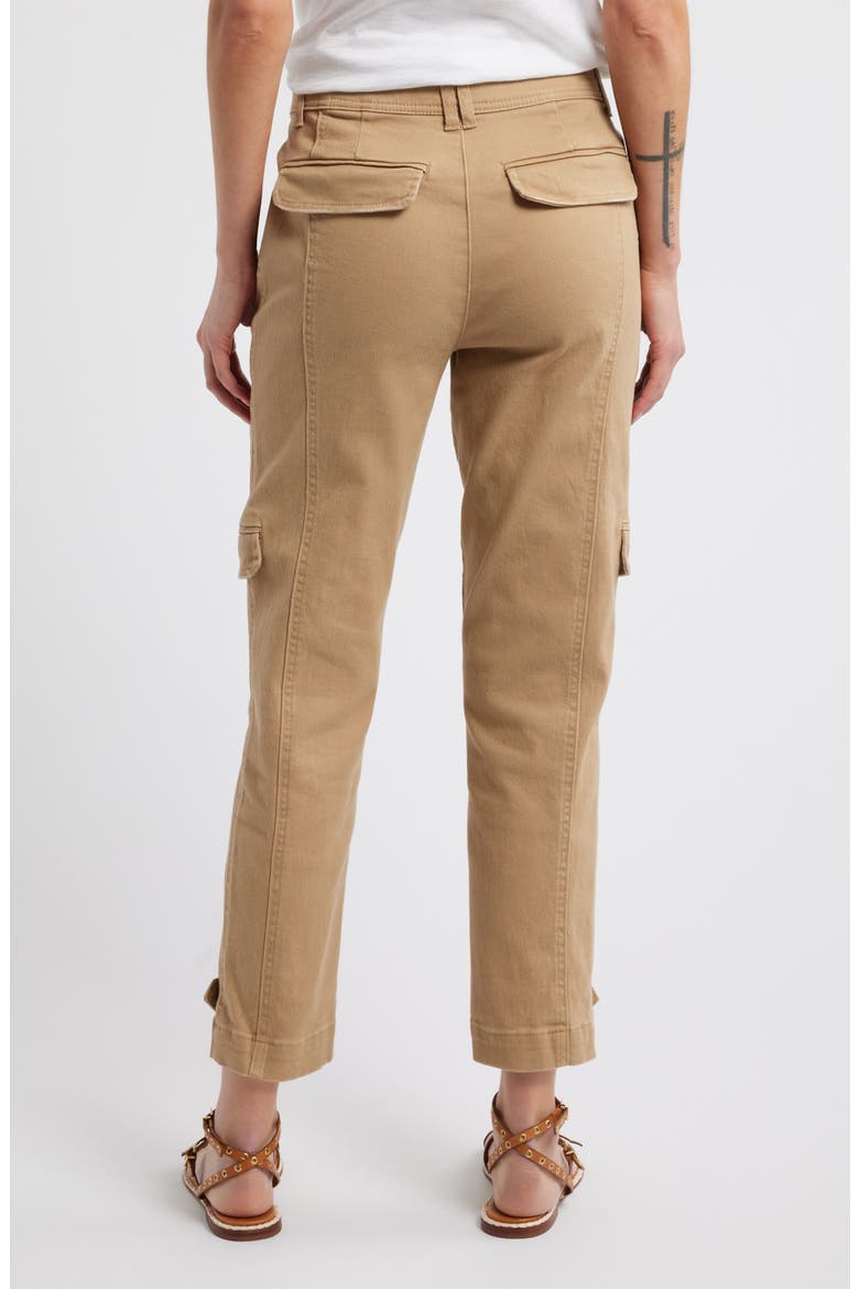 'Ab'Solution High Waist Ankle Tapered Twill Cargo Pants, Alternate, color, WARM SAND