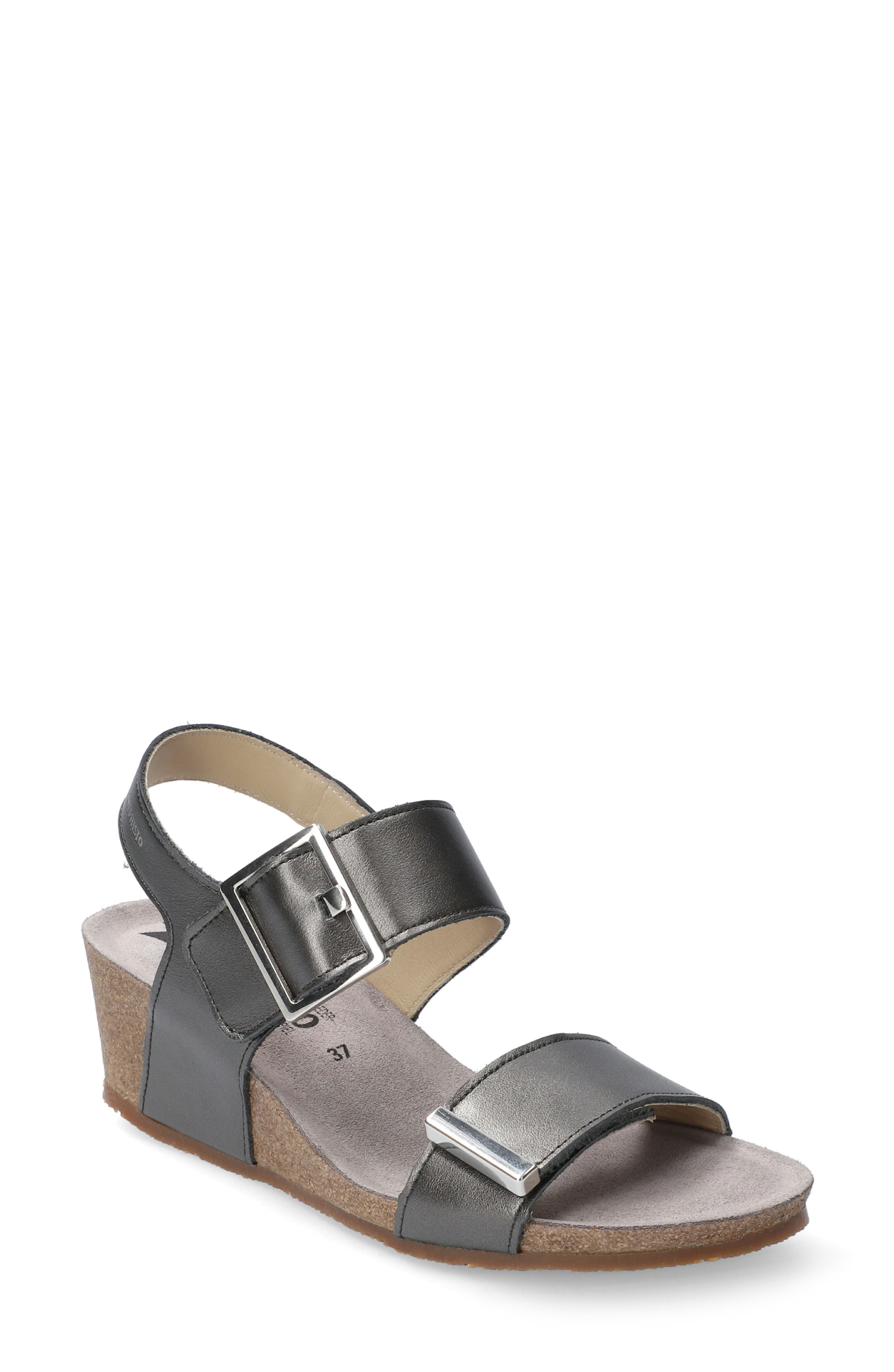 Morgana Wedge Sandal, Main, color, GREY LEATHER