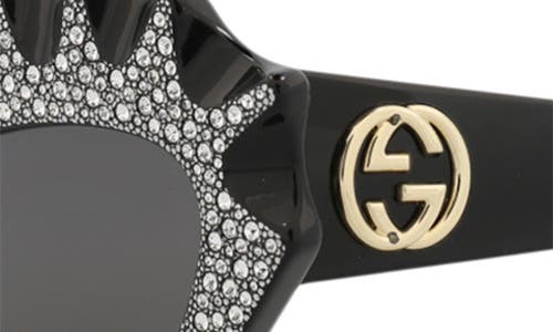 Gucci 52mm Crystal Pavé Cat Eye Sunglasses In Gray