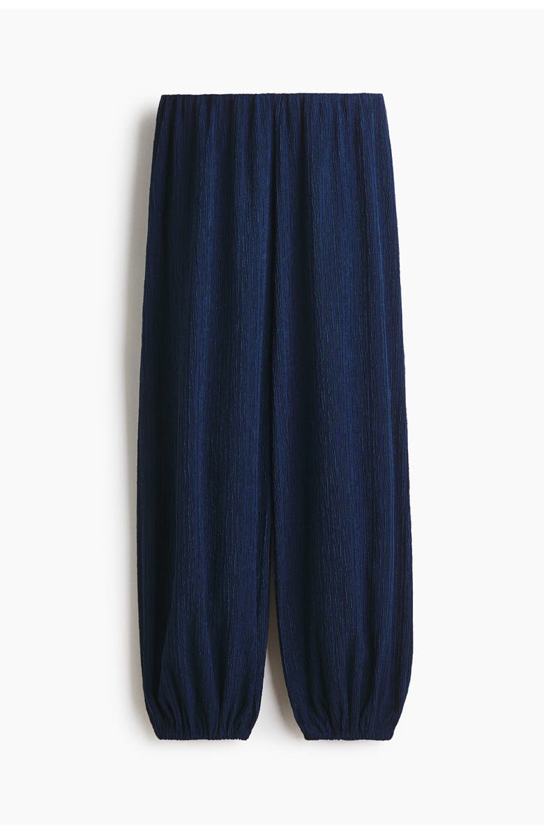 H&M Crinkled balloon-leg pants, Alternate, color, Navy Blue