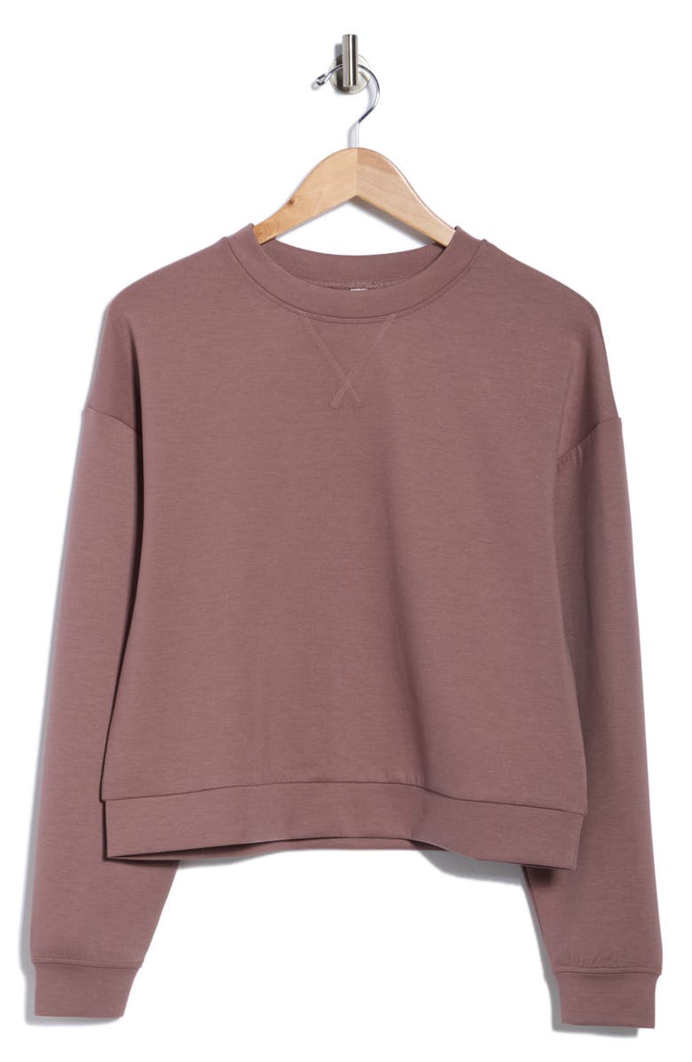 X by Gottex Scuba Knit Activewear Sweatshirt, Alternate, color, Sand