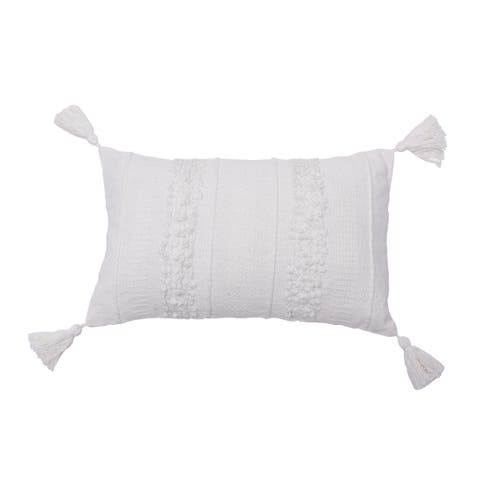 Barton Cotton Woven Throw Pillow with Tassels - Insert Included