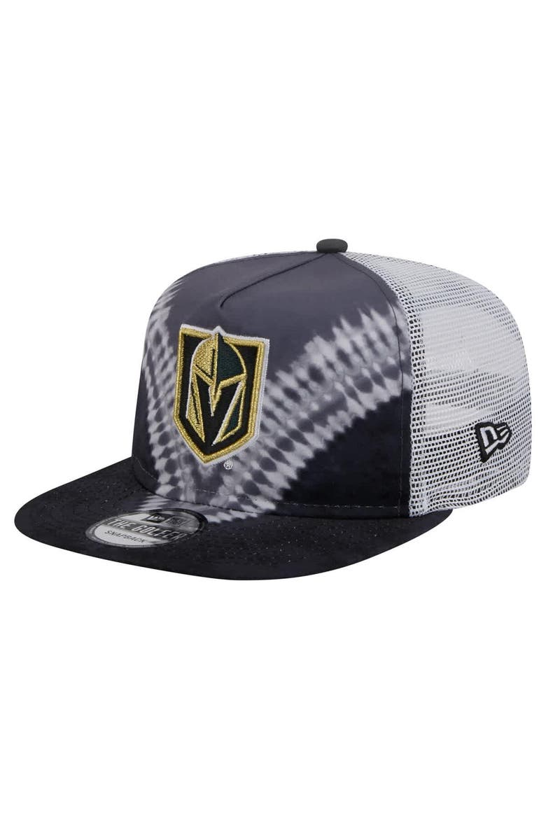 Men's New Era  Black/Gray Vegas Golden Knights Throwback V-Dye Adjustable Golfer Hat, Main, color, Black