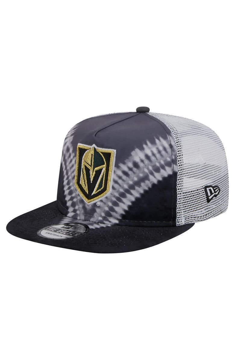 New Era Men's New Era Black/Gray Vegas Golden Knights Throwback V-Dye Adjustable Golfer Hat, Main, color, Black