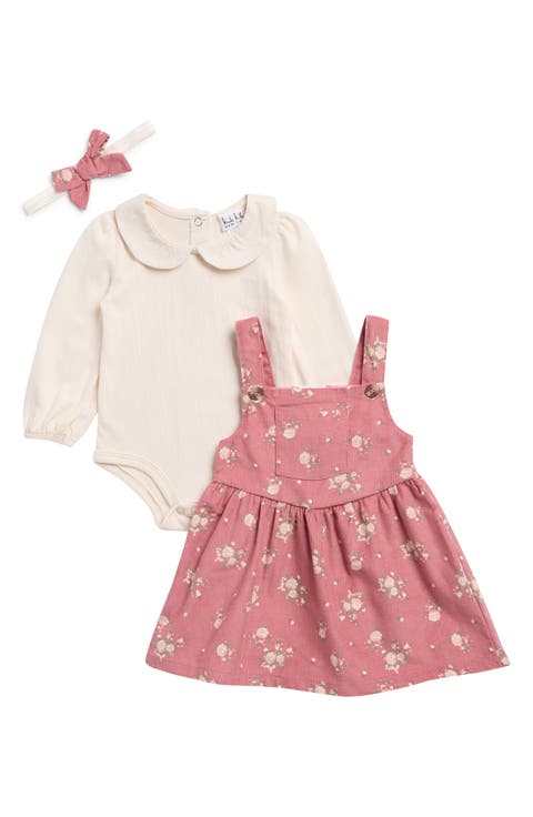 Kids' 3-Piece Jumper Dress, Bodysuit & Headband Set