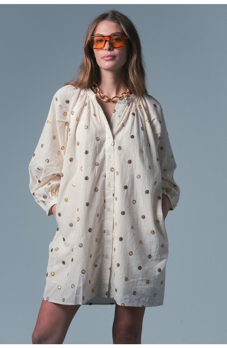 The Shirt by Rochelle Behrens The Minka Dress, Alternate, color, Cream Metallic