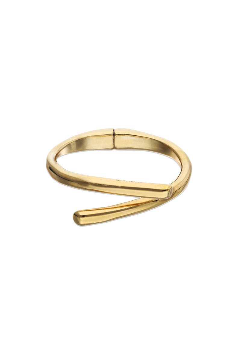 18K Gold-Plated Bracelet In The Shape Of Crossed Tubes, Main, color, Gold