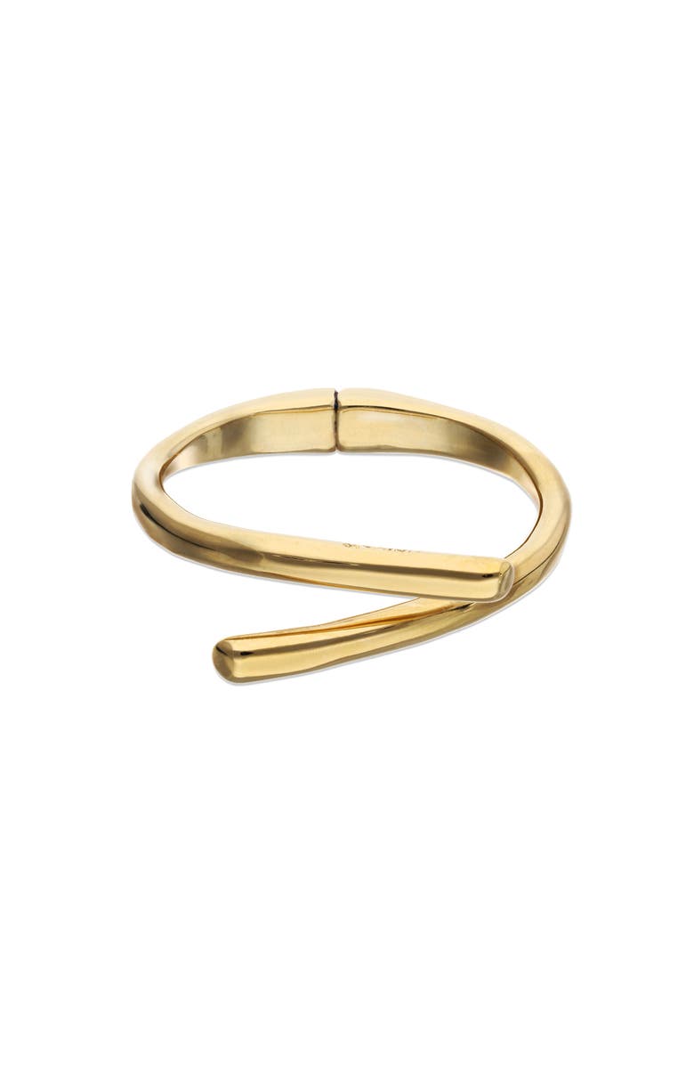 UNODE50 18K Gold-Plated Bracelet In The Shape Of Crossed Tubes, Main, color, Gold