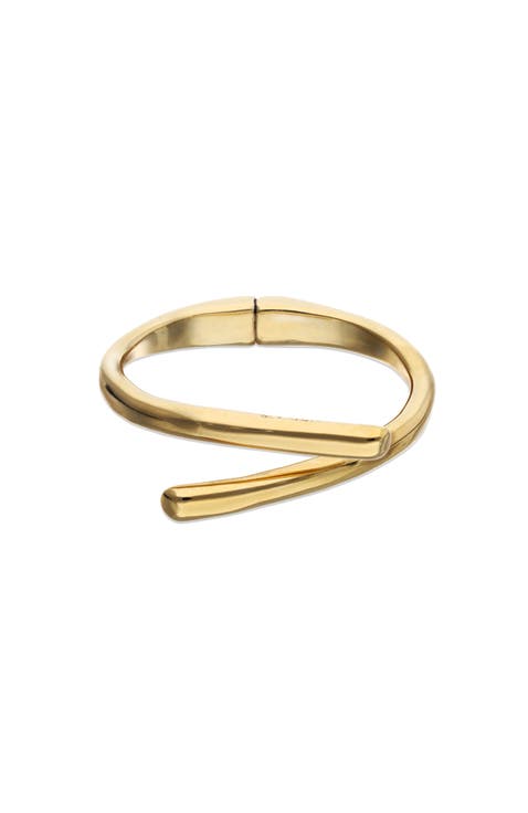 18K Gold-Plated Bracelet In The Shape Of Crossed Tubes
