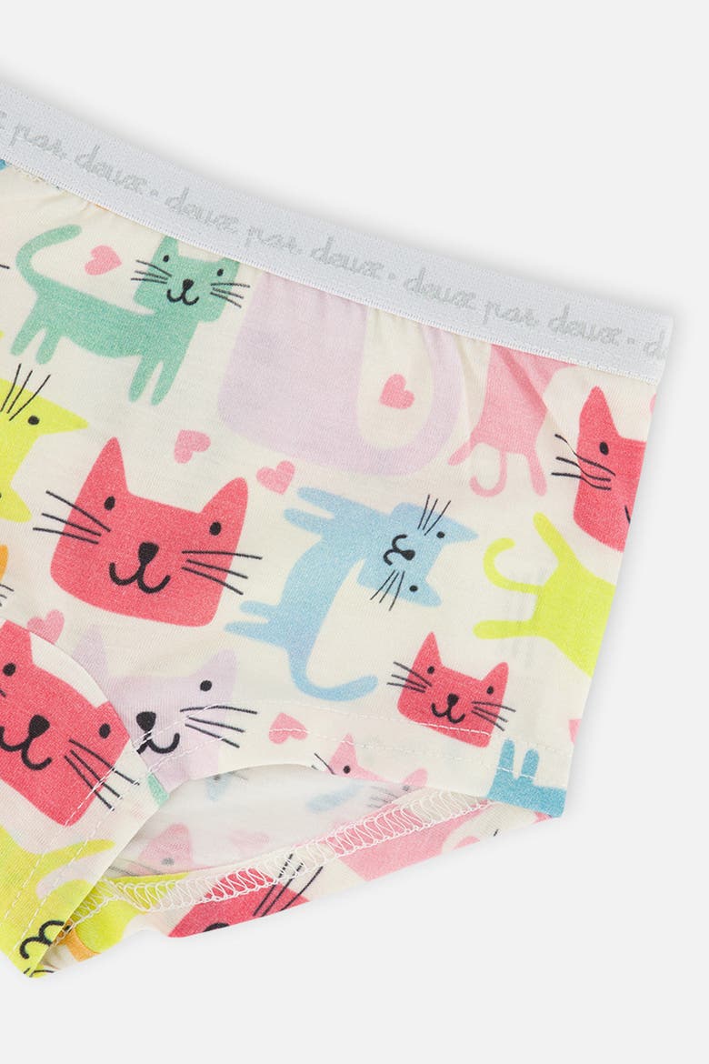 Feminine Organic Cotton Full Coverage 3-Pack Boyshort Panties, Alternate, color, Feminine Print